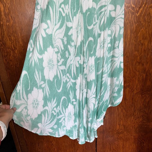 Island Beach Vintage Floral Maxi Asymmetrical Slip Dress Cover-Up Women's S/M - Picture 5 of 11